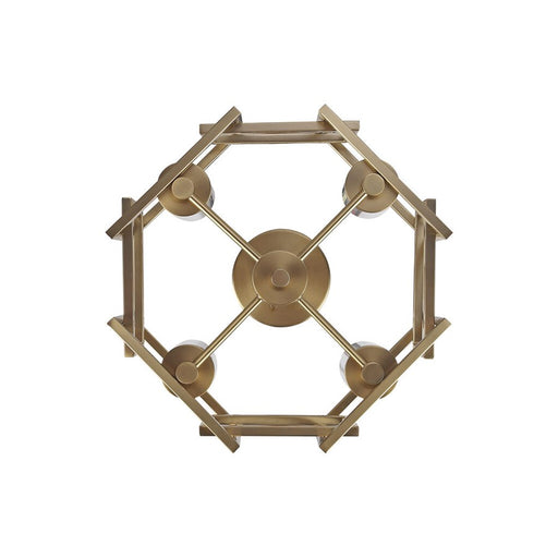 Golden Marco 4-Lt Semi-Flush, Brushed Champagne Bronze/Clear Glass