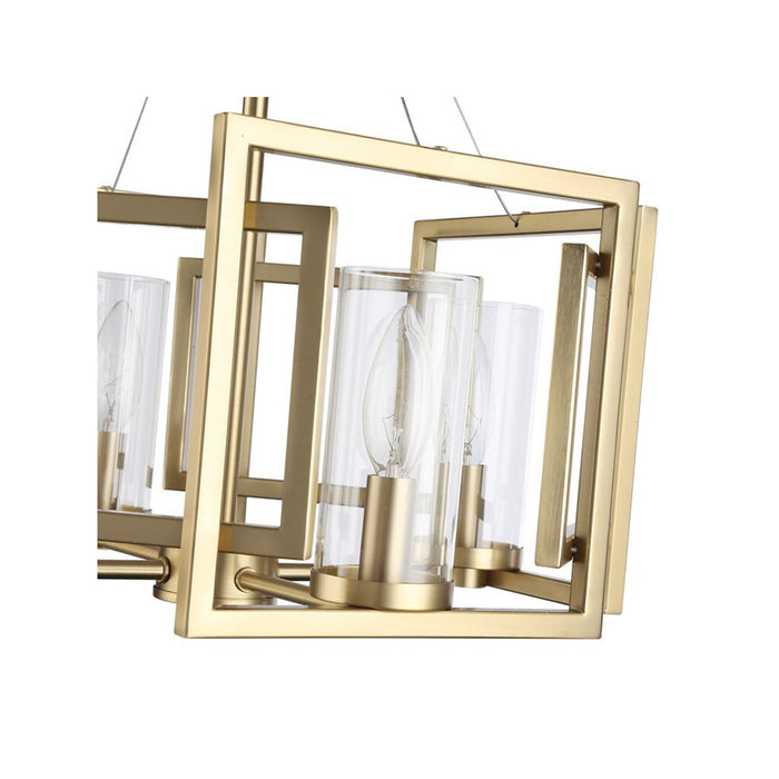 Golden Marco 4-Lt Semi-Flush, Brushed Champagne Bronze/Clear Glass