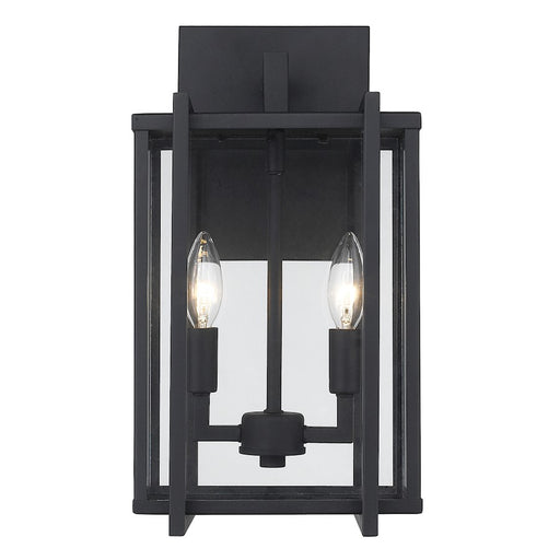 Golden Lighting Tribeca 2 Light Outdoor Sconce, Black(UV)/Clear