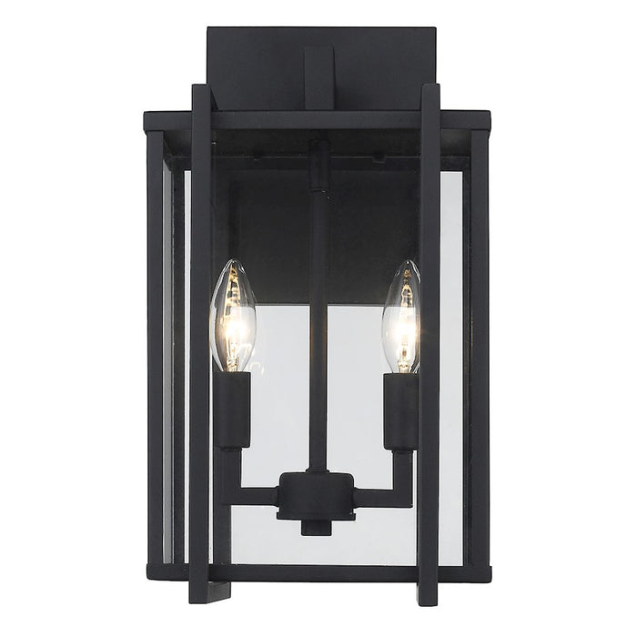 Golden Lighting Tribeca 2 Light Outdoor Sconce, Black(UV)/Clear