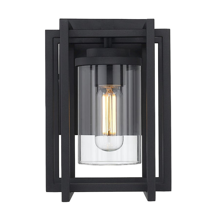 Golden Lighting Tribeca 1 Light Outdoor Sconce, Black(UV)/Clear