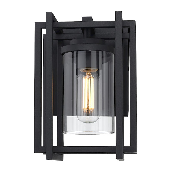 Golden Lighting Tribeca 1 Light Outdoor Sconce, Black(UV)/Clear