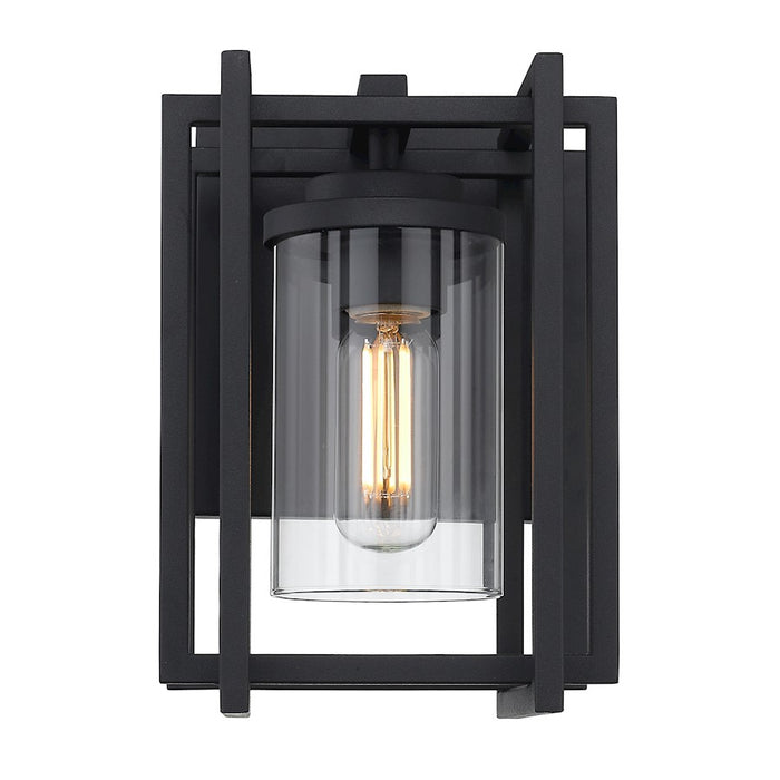 Golden Lighting Tribeca 1 Light Outdoor Sconce, Black(UV)/Clear
