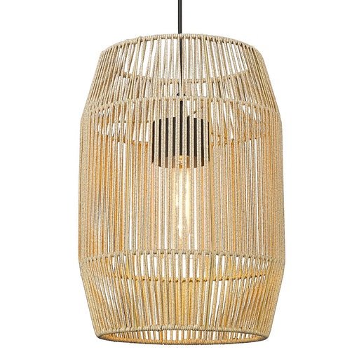 Golden Lighting Seabrooke 1 Light Outdoor Pendant, Natural Black