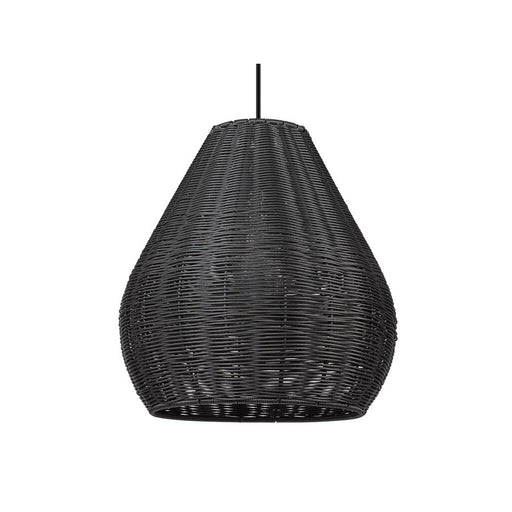 Golden Melany 1-Lt Outdoor Pendant, Natural Black/ Black Wicker - 6084-O1PNB-MBW