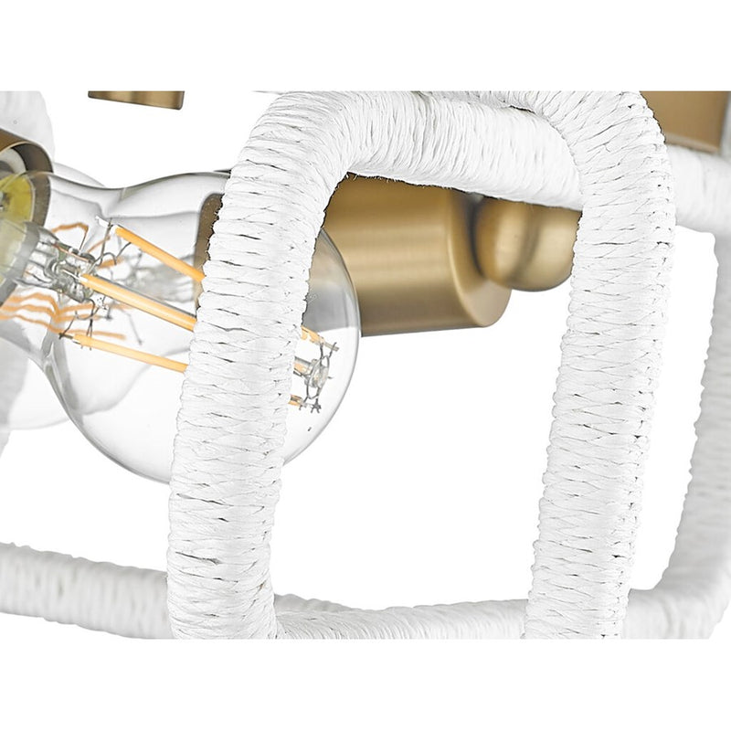 Golden Camden 2-Lght Flush Mount, Champagne Bronze/Raphia Rope
