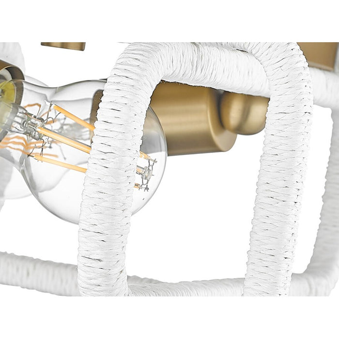 Golden Camden 2-Lght Flush Mount, Champagne Bronze/Raphia Rope