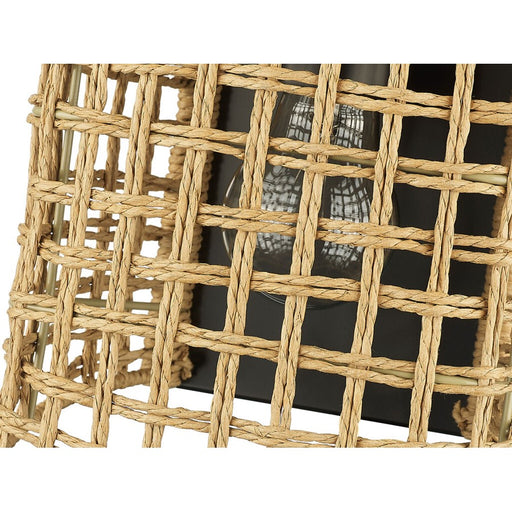 Golden Layney 2-Light Wall Sconce, Matte Black/Natural Raphia