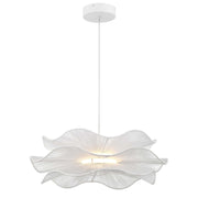 Golden Lighting Whisper 24in 1-Light Pendant | Bohemian Matte White and Rope | Kitchen Island & Dining Room | Model 6300-24 WHT