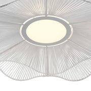Golden Lighting Whisper 24in 1-Light Pendant | Bohemian Matte White and Rope | Kitchen Island & Dining Room | Model 6300-24 WHT