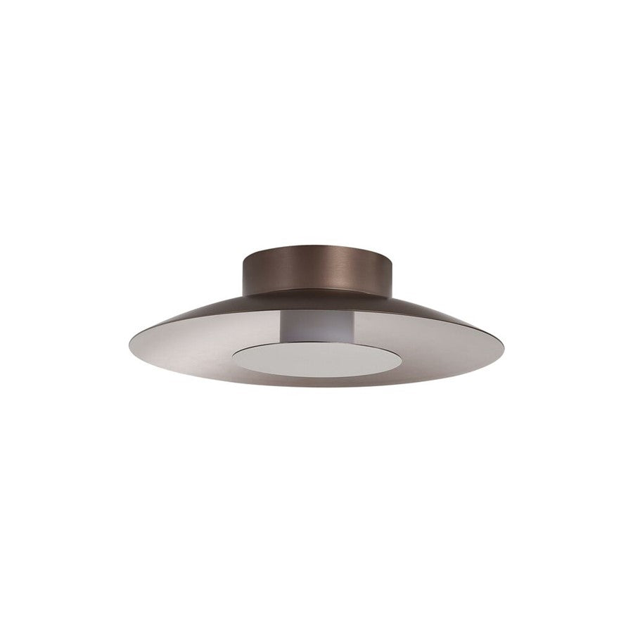 Golden Luma 12" LED Flush Mount, Coffee Silver/Coffee Silver - 6400-FM12CS-CS