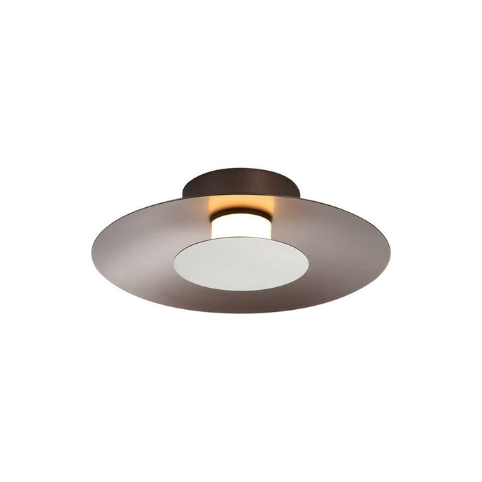 Golden Luma 12" LED Flush Mount, Coffee Silver/Sand Nickel