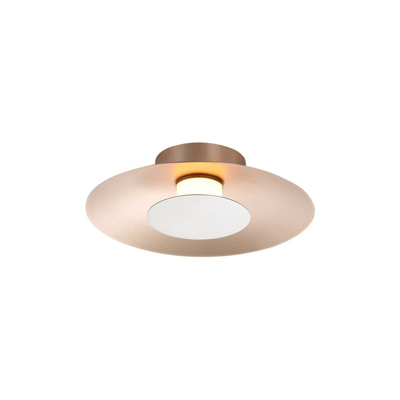 Golden Luma 12" LED Flush Mount, French Gold/Sand Nickel