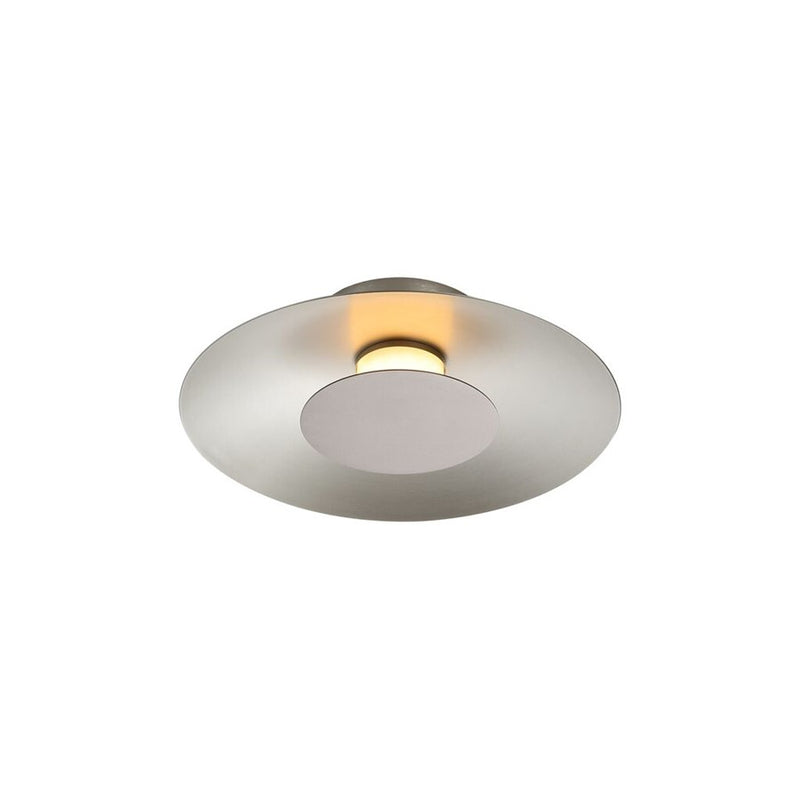 Golden Luma 12" LED Flush Mount, Sand Nickel/Coffee Silver