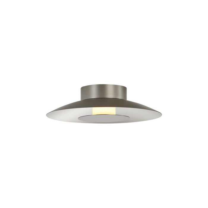 Golden Luma 12" LED Flush Mount, Sand Nickel/Coffee Silver