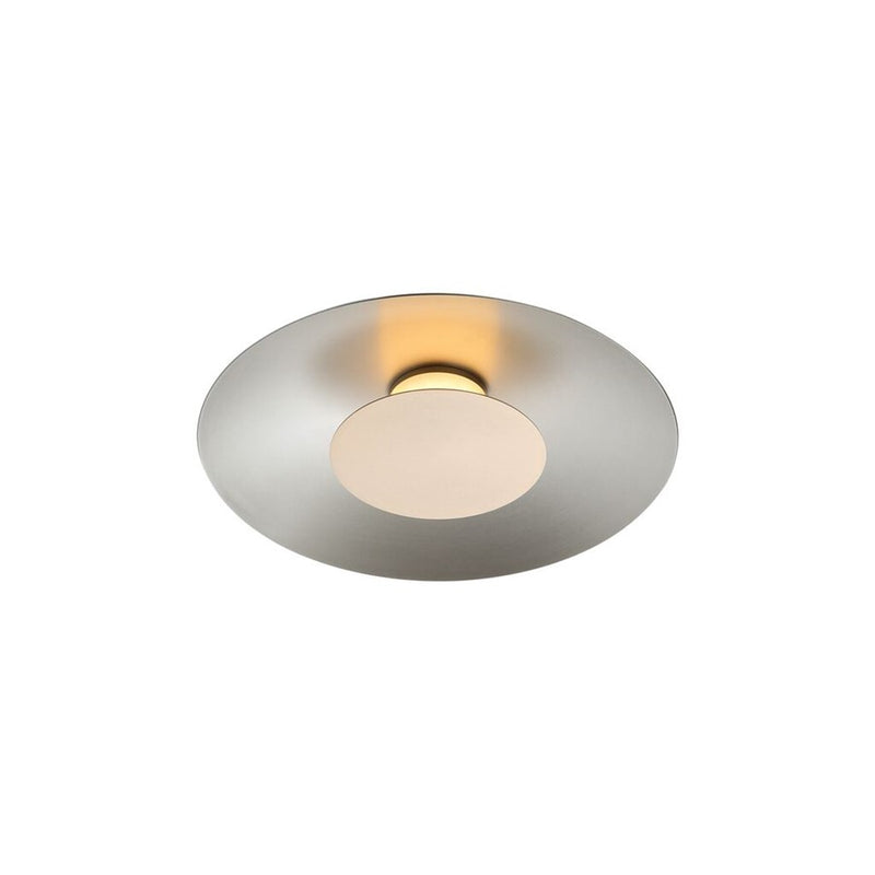 Golden Luma 12" LED Flush Mount, Sand Nickel/French Gold