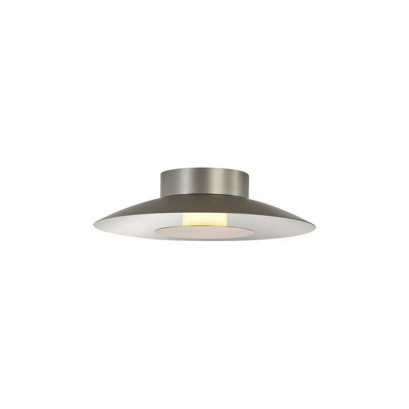 Golden Luma 12" LED Flush Mount, Sand Nickel/French Gold