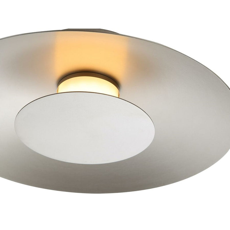 Golden Luma 12" LED Flush Mount, Sand Nickel/Sand Nickel