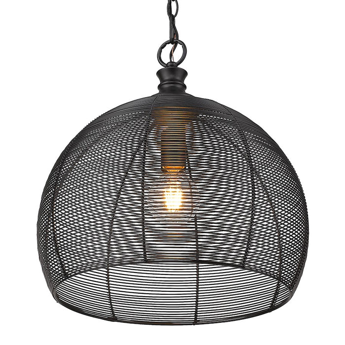 Golden Lighting Calypso Medium Pendant, Matte Black
