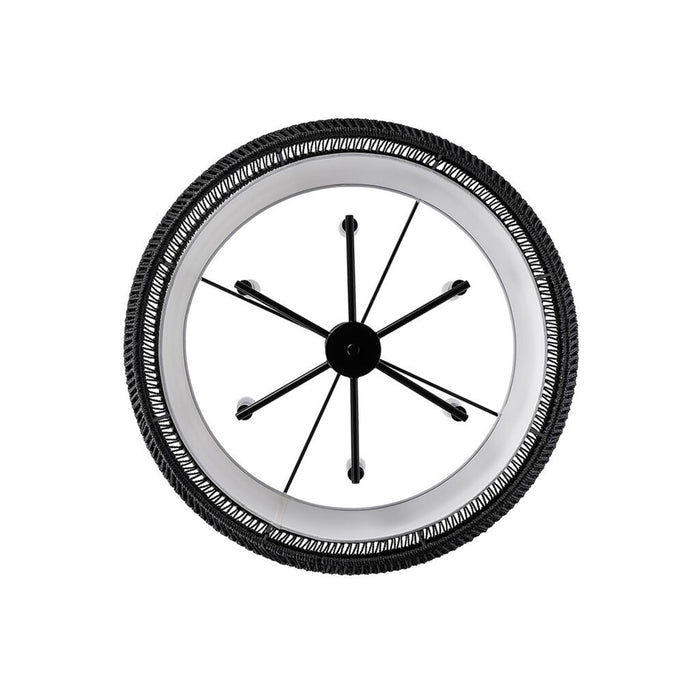 Golden Everly 6-Lt Chandelier, Matte Black/Modern Black Rattan