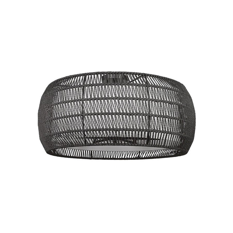 Golden Everly 6-Lt Semi-Flush, Matte Black/Modern Black Rattan - 6805-6SFBLK-MBR