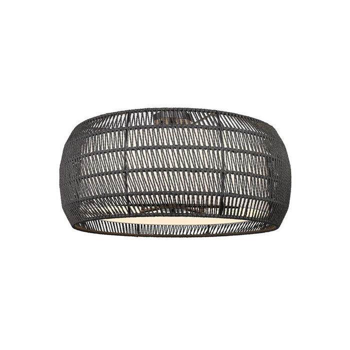 Golden Everly 6-Lt Semi-Flush, Matte Black/Modern Black Rattan