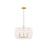 Golden Ellie 4-Light Chandelier, Gold/Bleached White Raphia Rope