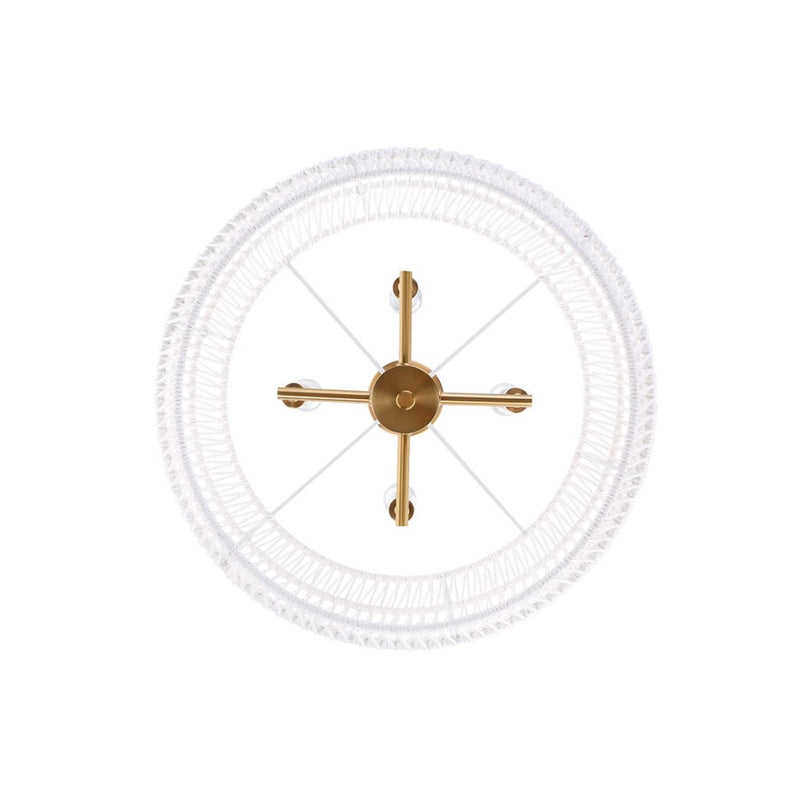 Golden Ellie 4-Light Chandelier, Gold/Bleached White Raphia Rope