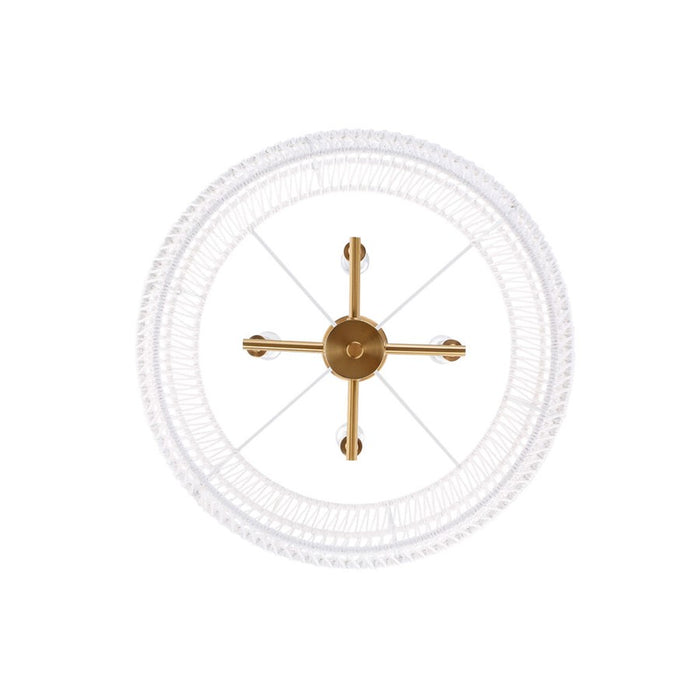 Golden Ellie 4-Light Chandelier, Gold/Bleached White Raphia Rope
