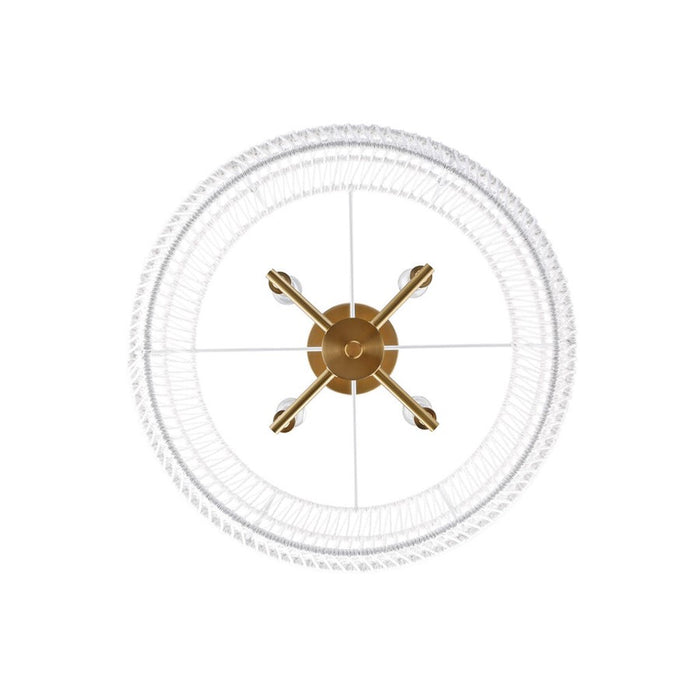 Golden Ellie 4-Light Semi-Flush, Brushed Gold/White Raphia Rope