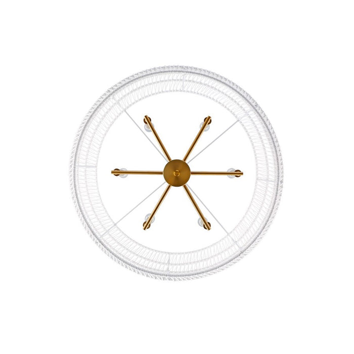 Golden Ellie 6-Light Chandelier, Gold/Bleached White Raphia Rope