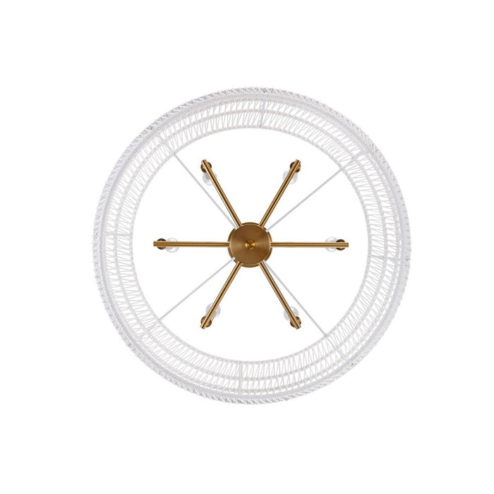 Golden Ellie 6-Light Semi-Flush, Brushed Gold/White Raphia Rope