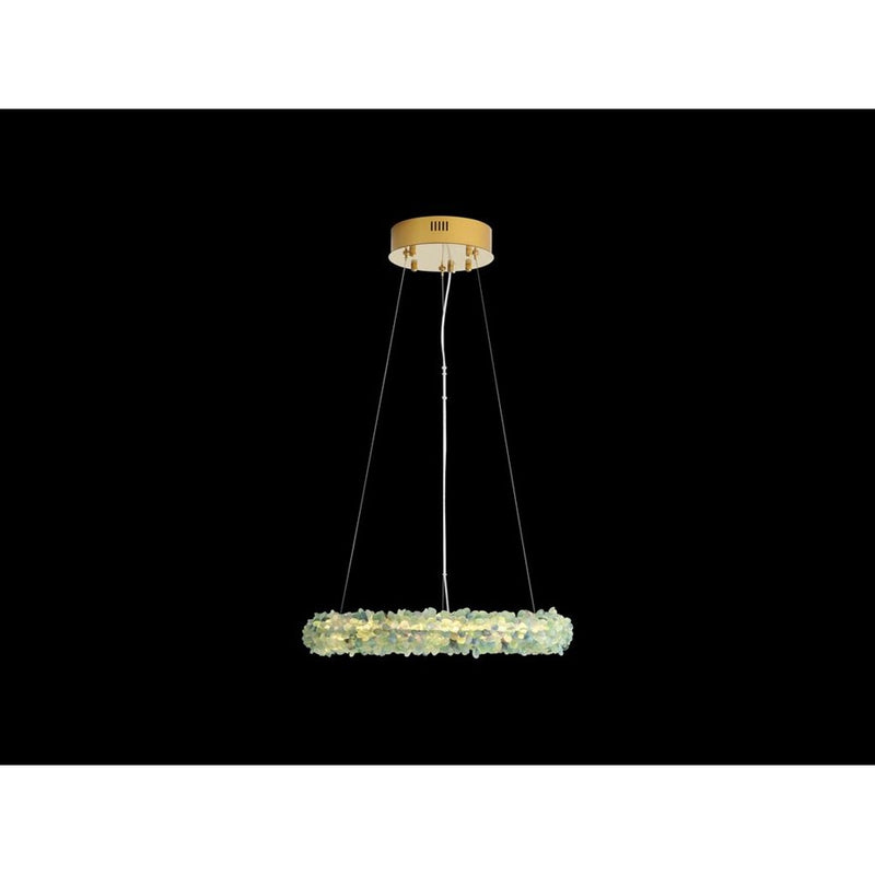 Golden Lighting Corallo 22" LED Ring Chandelier, Turquoise/No Shade - 6884-22TQ