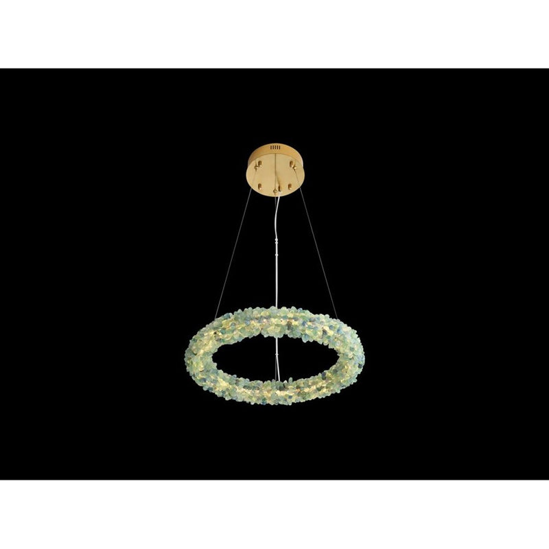 Golden Lighting Corallo 22" LED Ring Chandelier, Turquoise/No Shade