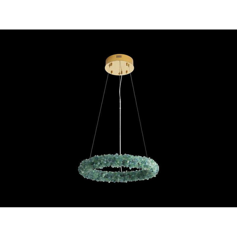 Golden Lighting Corallo 22" LED Ring Chandelier, Turquoise/No Shade