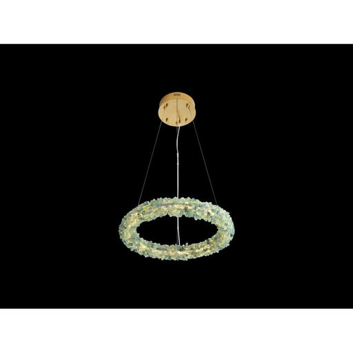 Golden Lighting Corallo 30" LED Ring Chandelier, Turquoise/No Shade
