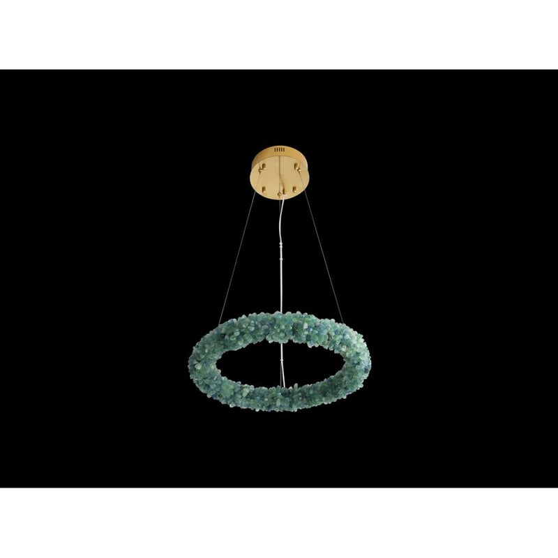 Golden Lighting Corallo 30" LED Ring Chandelier, Turquoise/No Shade