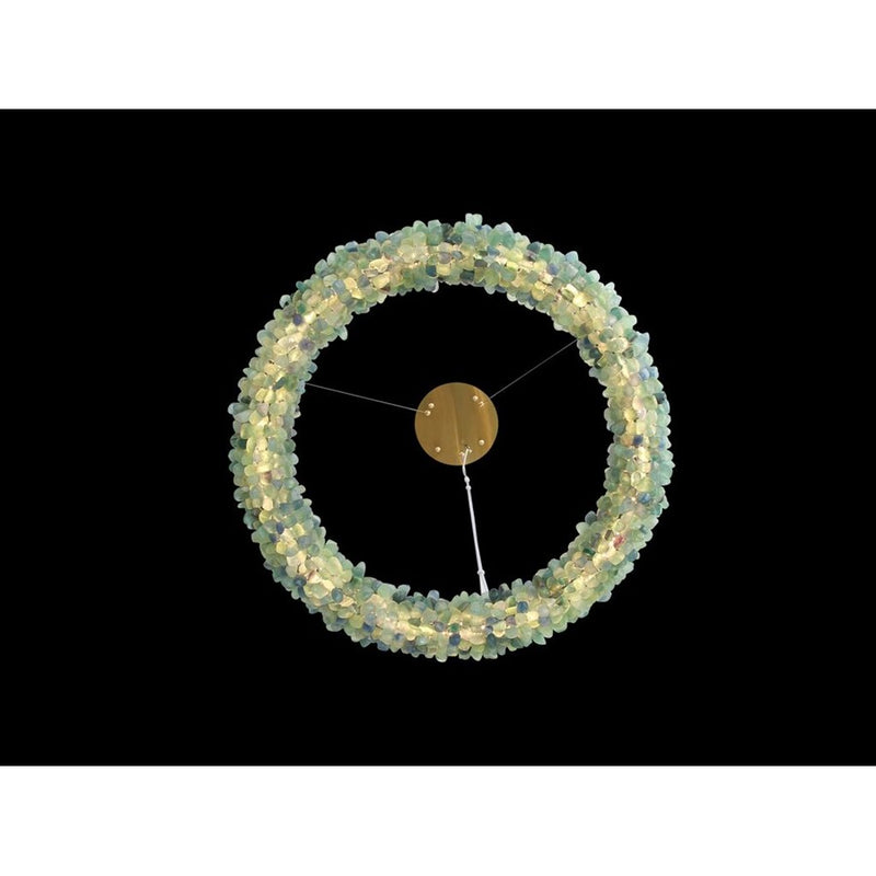 Golden Lighting Corallo 30" LED Ring Chandelier, Turquoise/No Shade