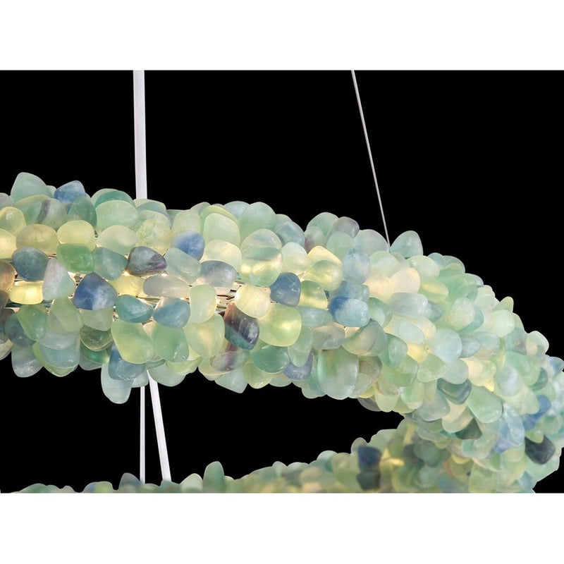 Golden Lighting Corallo 30" LED Ring Chandelier, Turquoise/No Shade