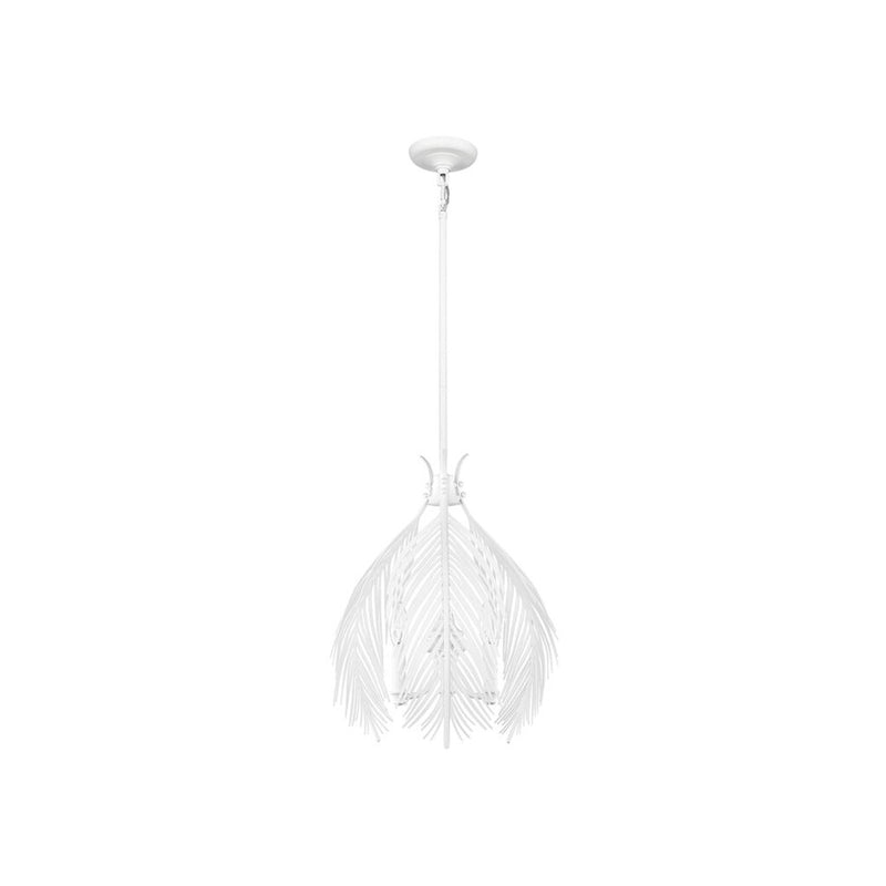 Golden Lighting Cay 3-Light Pendant, Matte White/No Shade