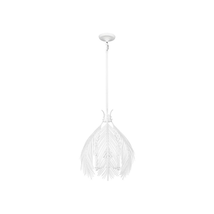 Golden Lighting Cay 3-Light Pendant, Matte White/No Shade
