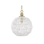 Golden Florence 1-Lt Pendant, Champagne Bronze/White Raphia Rope - 6933-MBCB-WR