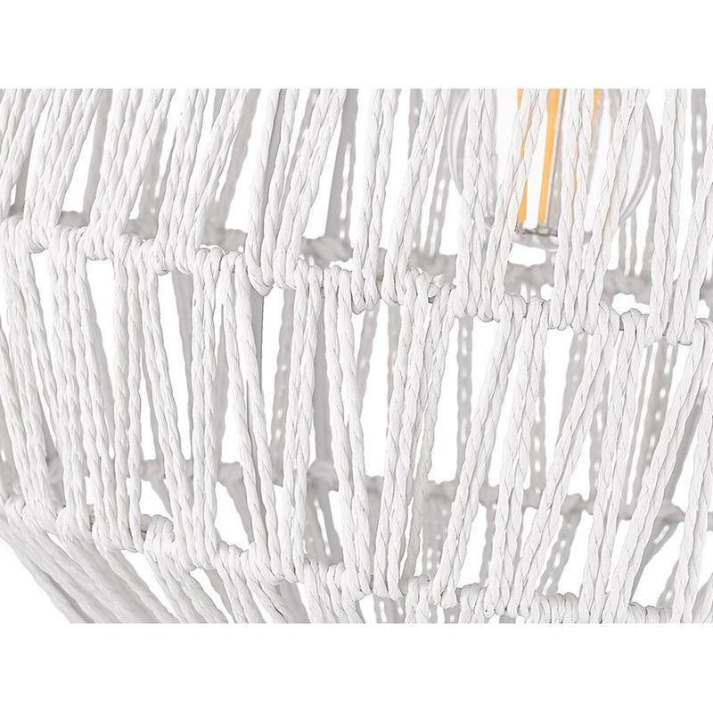 Golden Florence 1-Lt Pendant, Champagne Bronze/White Raphia Rope