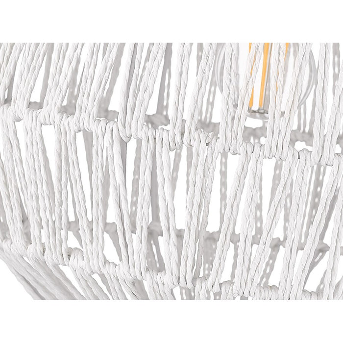 Golden Florence 1-Lt Pendant, Champagne Bronze/White Raphia Rope