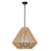 Golden Lighting Valentina 4 Light Pendant, Black/Natural Rope