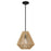 Golden Lighting Valentina 1 Light Pendant, Black/Natural Rope