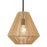 Golden Lighting Valentina 1 Light Pendant, Black/Natural Rope