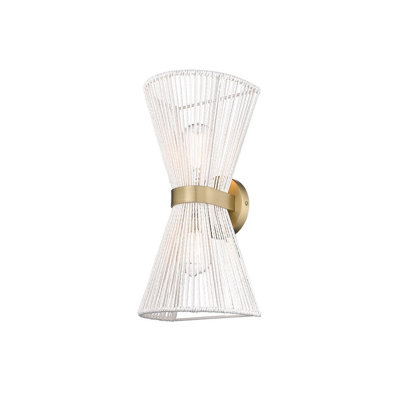 Golden Avon 2-Lt Wall Sconce, Champagne Bronze/White Raphia Rope - 6938-2WBCB-WR