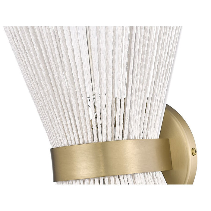 Golden Avon 2-Lt Wall Sconce, Champagne Bronze/White Raphia Rope