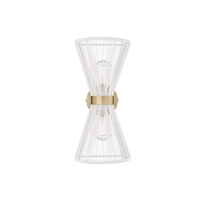 Golden Avon 2-Lt Wall Sconce, Champagne Bronze/White Raphia Rope